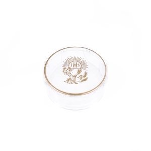 Pudełko, etui plastikowe na różaniec - ośmiokątne IHS