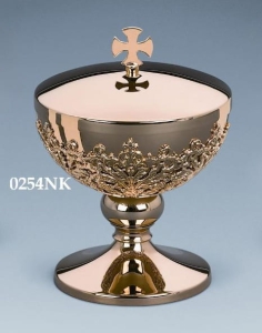 Puszka śr,12 niska - nodus ażur Au + koszyczek