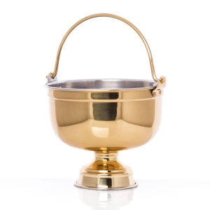 Kociołek na wodę święconą - mosiądz - 13 cm