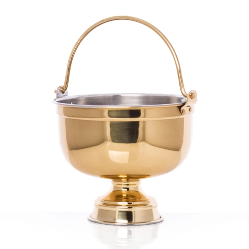  Kociołek na wodę święconą - mosiądz - 13 cm