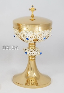 Puszka śr,12 - nodus ażur Ag, kamienie niebieskie + koszyczek