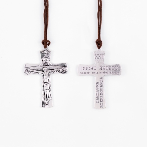 Krzyż - pamiątka bierzmowania - rzemyk