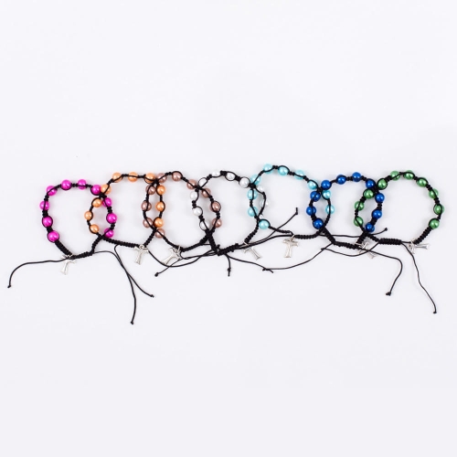 b10b0529ed15f04e194cd680bf93e229f98eb008 Bransoletka dziesiątka różańca - krzyżyk Tau