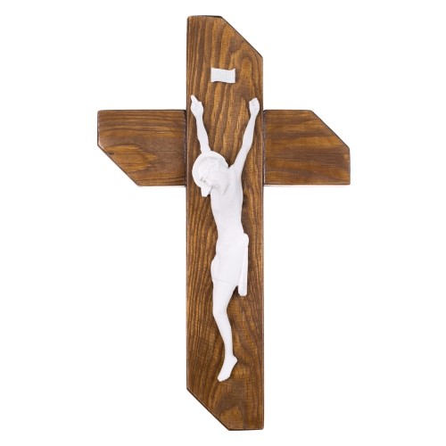 Krzyż - drewno - Alabaster - JS 715 - Dewocjonalia P.H. Jakóbczak - Katolicki sklep liturgiczny i hurtownia