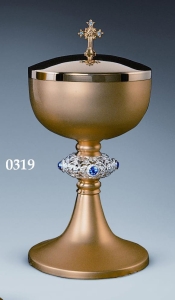 Puszka śr.12 - nodus ażur Ag, kamienie niebieskie