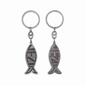 Brelok - rybka chrześcijańska - Ichtys - Jezus - powłoka satynowa